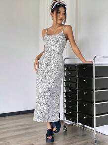 SHEIN EZwear Váy quây hoa dệt màu trắng Ditsy - trắng - Xem 6