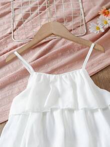 Sommerliches Freizeitkleid für Tween Mädchen mit Kuchen-Cami-Stil Einfarbig
