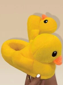 Women's Warm And Non-Slip Full Coverage Yellow Duck Slippers For Home Use - Yellow - View 4