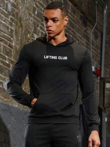 Gym Rark Boyfriend Style Men's Simple Printed Hooded Sports Sweatshirt Boyfriend Style Men Sweatshirt - Multicolor - View 3