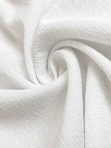 SHEIN CURVE+ Chemise à manches courtes en tissu gaufré blanc - Blanc - Voir 7