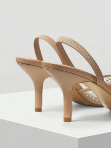 MOTF PREMIUM LADIES' RHINESTONE MESH POINTED TOE HIGH HEELS, FOR NEW YEAR HOLIDAY, SPRING SHOES SPRING BREAK EASTER PROM HEELS FOR CHRISTMAS