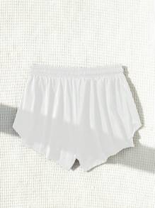 Swim Vcay Quần short bikini thắt eo màu trơn cho nữ đi nghỉ hè - trắng - Xem 3