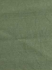 SHEIN Clasi 女士素色簡約日常休閒套裝 - 軍綠色 - 查看 7
