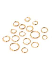 6 Stücke, 0,2 cm breit, Edelstahl, goldfarben, koreanische Creolen, DIY Schmuckprodukte