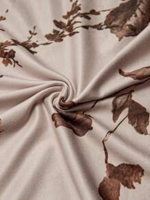 EMERY ROSE Plus Size Printed Slim Fit Vacation Style Cami Dress Women Outfit, For Summer - Coffee Brown - View 8