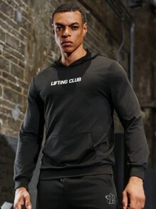 Gym Rark Boyfriend Style Men's Simple Printed Hooded Sports Sweatshirt Boyfriend Style Men Sweatshirt - Multicolor - View 2