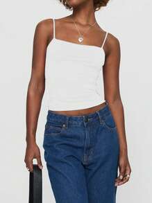 INAWLY Camiseta corta y ajustada de verano para mujer con sexy diseño cruzado de venda y espalda descubierta