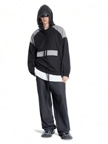 Manfinity VCAY Veste coupe-vent de créateur avec blocs de couleurs et passepoil réfléchissant