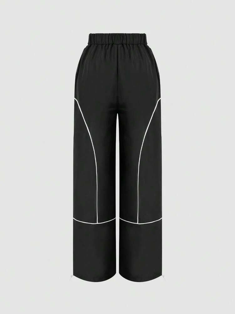 Women Loose Fit Reflective Stripe Straight Leg Casual Pants Fall Cloth For Women