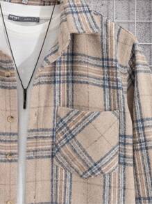 SHEIN Cottnline Men's Plaid Jacket - Blue and White - View 6