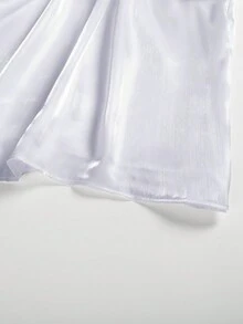 Elegant Women's Loose Solid Color High-Collar Lantern Sleeve Long Sleeve Top For Spring And Autumn - Light Grey - View 4