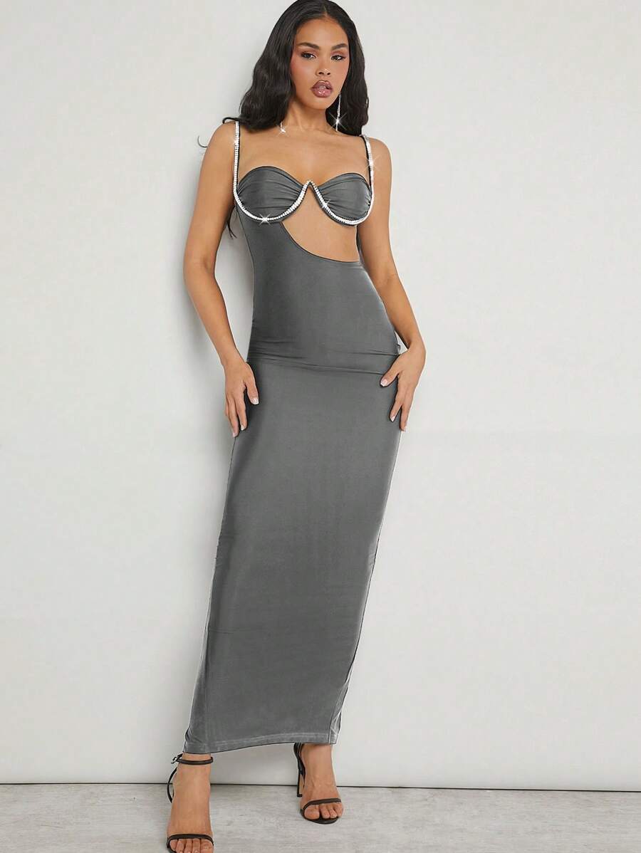 SHEIN Unity 鑽石修飾鑲嵌緊身連衣裙