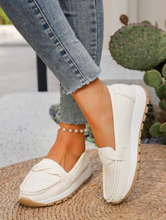 Summer Hollow Out New Loafers Middle Aged & Elderly Mother's Shoes, Women's Casual Slip On Wedge Sandals