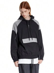 Manfinity VCAY Veste coupe-vent de créateur avec blocs de couleurs et passepoil réfléchissant