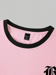 Claim Dot 男士夏季短袖信封字印花休閒T恤 - 彩色 - 查看 5