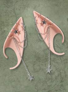 ROMWE Fairycore 1對可愛星形耳朵角色扮演道具，附掛件 - 彩色 - 查看 4