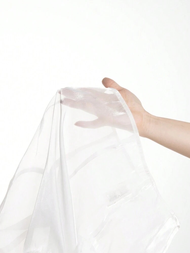 Women's Summer Streetwear Glossy Translucent  Fabric  White Bustier  Crop  Blouses /Graduation