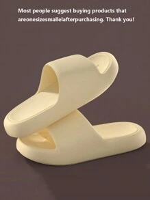 夏季新款时尚简约男女家居拖鞋，休闲日常穿着。加厚鞋底设计，透气柔软舒适。EVA材质，适用于浴室，防滑、无异味、抗菌、保护双脚、速干 | 超强缓震 | 适用于沙滩/户外街道/室内卧室、浴室等场所。[建议选购大一码，穿着更舒适。]