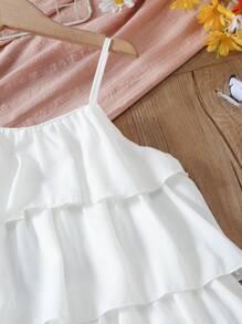 Sommerliches Freizeitkleid für Tween Mädchen mit Kuchen-Cami-Stil Einfarbig