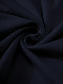 Manfinity Hypemode Quần short thông thường có dây rút chắp vá màu trơn cho nam cỡ lớn cho mùa hè - Màu xanh hải quân - Xem 3