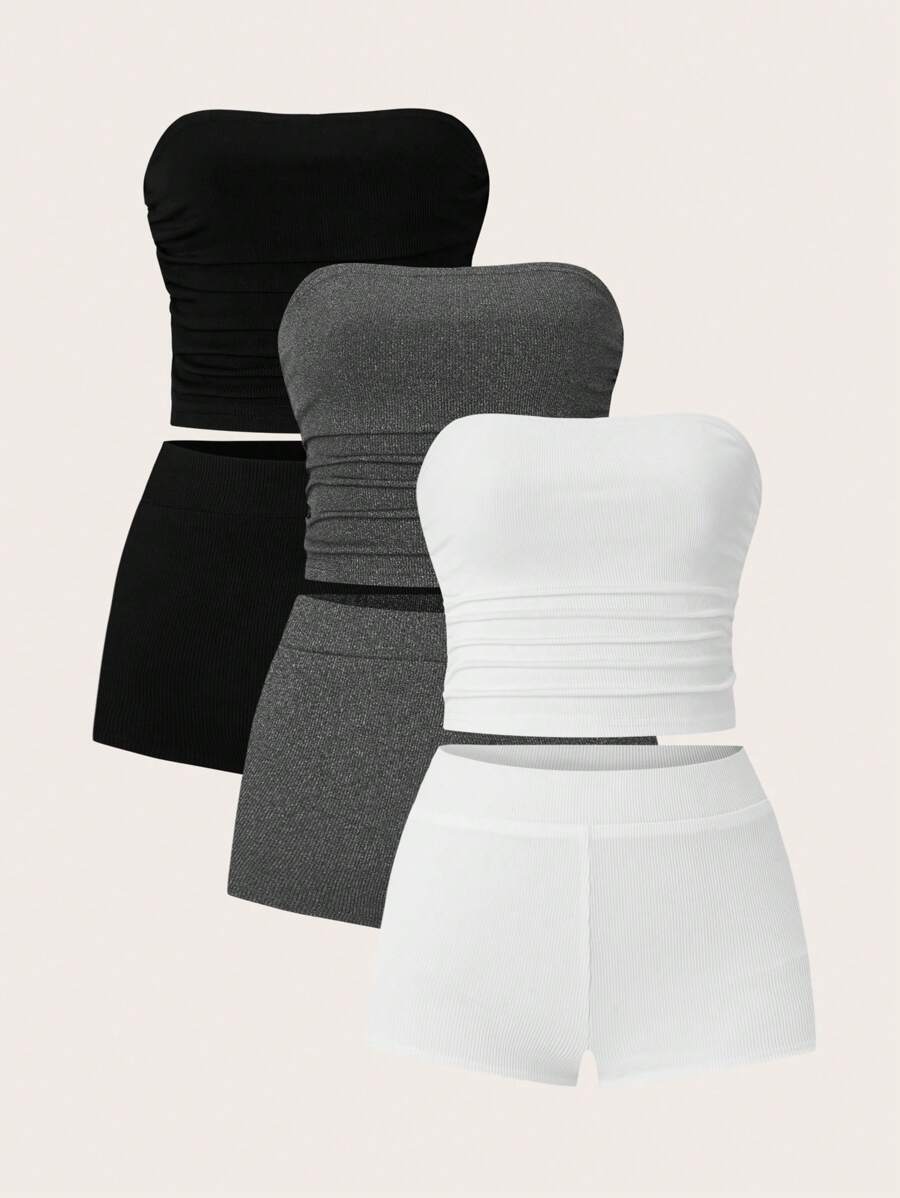 SHEIN Unity Bộ đồ hai mảnh thông thường mùa hè dành cho nữ - Nhiều màu - Xem 1