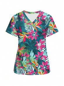 Scrubs estampados y modernos para mujer, para uso diario - Multicolor - Ver 1