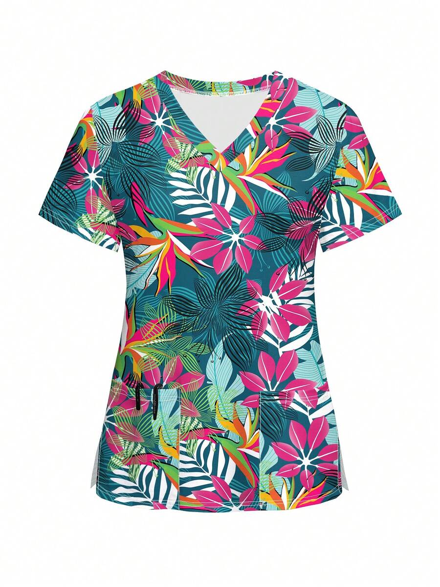 Scrubs estampados y modernos para mujer, para uso diario - Multicolor - Ver 1