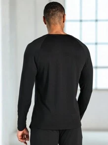 Manfinity Sport Corelite Boyfriend Style Men's Round Neck Letter Printed Casual Long Sleeve Sports T-Shirt Boyfriend Style Men Sweatshirt Men Thermal Shirtsthermal Shirt Menmen Thermalgym Top Long Sleevelong Sleeve Gym Top