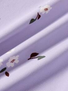 Cozy Pixies Chaqueta con capucha casual impresa con flores digitales para bebé niña, versátil - Morado - Ver 4