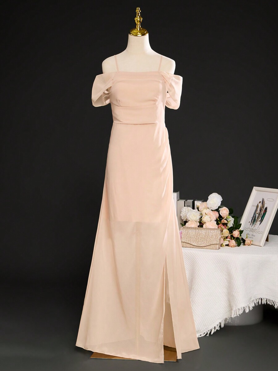 teen-girl-wedding-season-chiffon-bridesmaid-dress-with-ruffle-trim-off