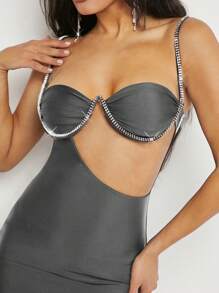 SHEIN Unity 鑽石修飾鑲嵌緊身連衣裙