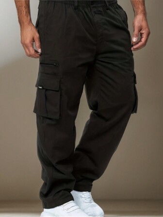 Men Flap Pocket Side Cargo Pants