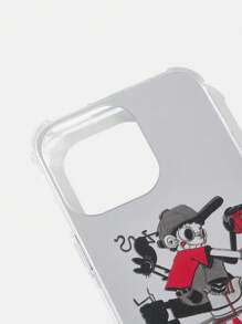 GAWX 艺术家卡通图案卡哇伊可爱透明手机壳，节日 - 彩色 - 查看 3