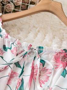 SHEIN Clasi Off-Shoulder Plus Size Floral Blouse - Multicolor - View 3