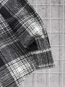 SHEIN Cottnline Men'S Plaid Long Sleeve Jacket - Black - View 5