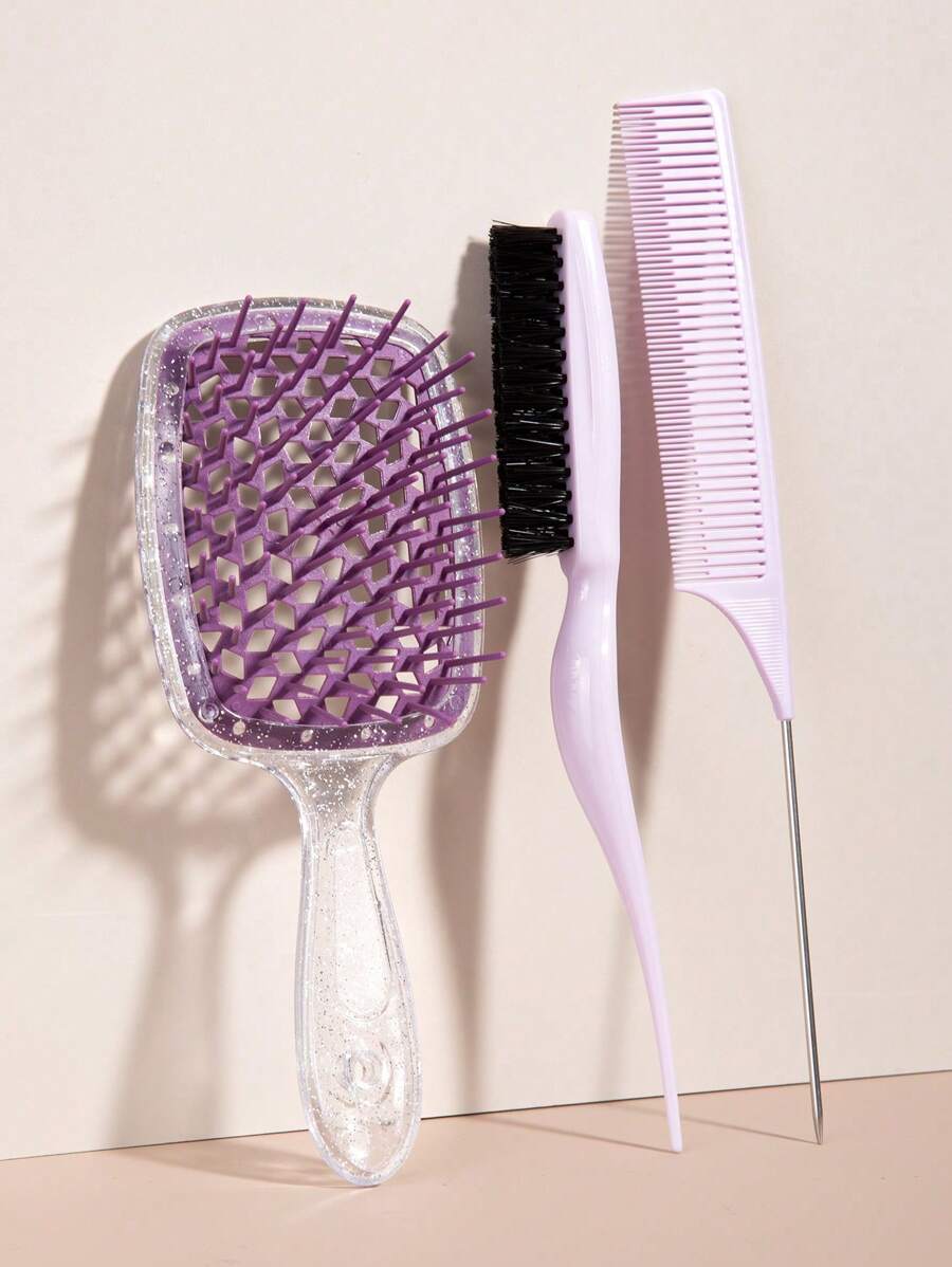 Comb 3pcs Set Hollow Detangling Hair Brush Anti Static Comb Brush Hair Comb,Multifunction Hair Comb,Parting Comb Rat Tail Combs For Parting,Styling Comb Rat Tail Highlight Comb,Fine Tooth Rat Tail Comb Multi-Purpose Parting Teaser Comb New Triple Teaser Comb Comb Set,Hair Brush,Comb,Hair Tools,Hair Products And Accessories For Barber Salon Beauty Back To School,Travel,Hair Accessories For Women,Brush,Hair Brushes,Hair Comb,Detangling Brush,Ball Brush,Mini Hair Brush,Hair Brush Set,Wooden Comb,Hair Brush, Brush, Comb, Slick Back Brush, Hairbrush, Edge Brush, Brush Hair, Hair Comb, Hair Brush Set, Comb Hair, Mini Hair Brush, Detangling Brush, Hair Brushes, Hair Products, Hair Tools, Hair Stuff, Hair Care, Curly Hair Brush, Barber, Barber Accessories, Hairdressing Equipment,Travel Essentials,Hairstyle,Hairdressing