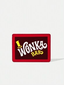 Willy Wonka and the Chocolate Factory X SHEIN Color-Block Small Wallet With Letter Print Design