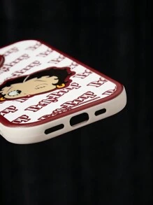Betty Boop | ROMWE Vỏ điện thoại khối màu họa tiết cô gái hoạt hình và chữ cái - Nhiều màu - Xem 6