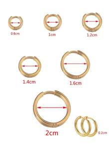 6 Stücke, 0,2 cm breit, Edelstahl, goldfarben, koreanische Creolen, DIY Schmuckprodukte