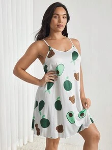 Vestito taglie forti semplice stampato per la casa e per uso quotidiano - Multicolore - Visualizzare 6