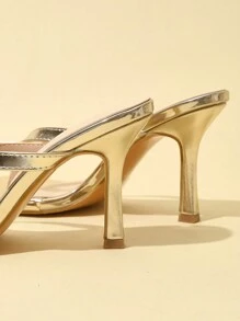 Klassische einfache Sandalen für Damen mit Riemen und offenem Zehenbereich, mit hohen Absätzen