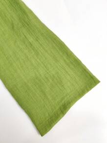 S391137 Đầm sơ mi dài đơn giản cài nút phía trước dành cho nữ mùa hè - màu xanh lá - Xem 3