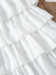 Sommerliches Freizeitkleid für Tween Mädchen mit Kuchen-Cami-Stil Einfarbig