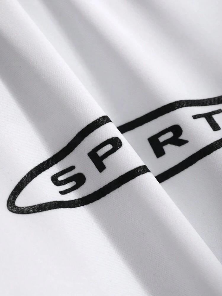 Women's Sexy Slimming Black And White Letter Printed Tankini Tank Top, Perfect For Hot Springs And Beach Vacation Swimwear Summer