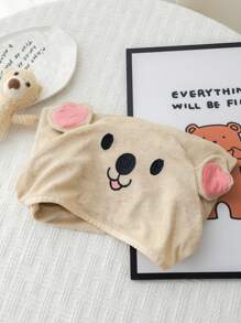 SHEIN 中性卡其色編織考拉形狀毛巾罩衫，舒適可愛，春夏季節適用於戶外游泳、海灘、度假和沿海地區 - 杏色 - 查看 1