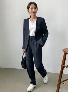 Aveloria Professional & Commuting Women's Collarless Suit, Slim-Fit, Elegant & Slim Outfit