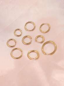 6 Stücke, 0,2 cm breit, Edelstahl, goldfarben, koreanische Creolen, DIY Schmuckprodukte
