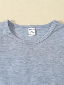 SHEIN Playful Pals Baby Boy 5pcs/Set Simple And Comfortable White T-Shirt, Spring/Summer - Multicolor - View 4