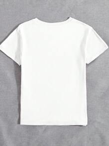 Calvaya Plus Size Whale Shirt Ocean Life Whale Pattern T-Shirt With Letter Print Graphic Women's Summer Tee Casual Crew Neck Short Sleeve T-Shirt - White - View 2